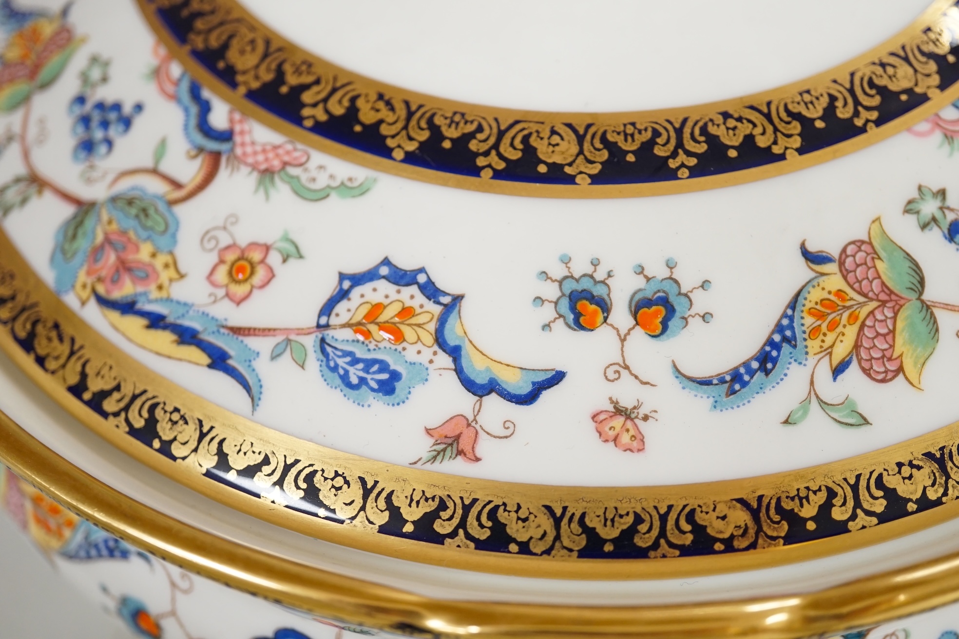 An extensive Paragon bone china dinner service to include tureens, plates and sauce boats. Condition - fair to good